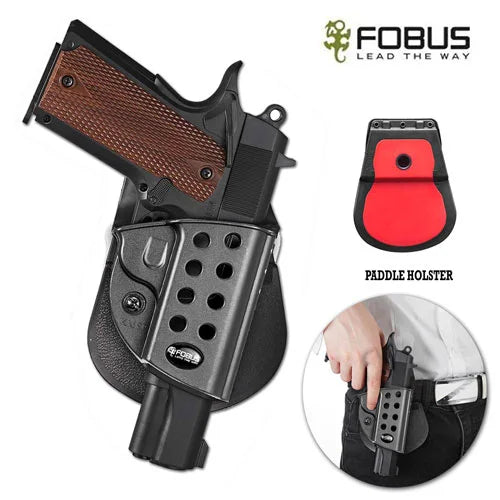 Fobus 1911 Style Paddle Holster with 4500 Double Magazine Holster Combo - 1911-4500